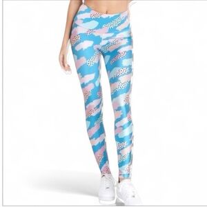 Unique Goldsheep Clothing Blue & Pink Paint Strokes 7/8 crop Leggings Size Small